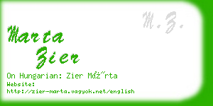 marta zier business card